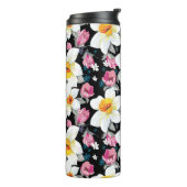 Eleganzmuster mit Narzissen-Blumen Thermosbecher (Nach links gedreht)