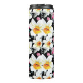 Eleganzmuster mit Narzissen-Blumen Thermosbecher (Rückseite)