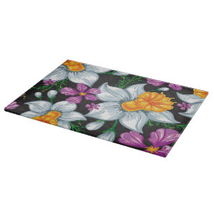 Eleganzmuster mit Narzissenblumen 2 Schneidebrett