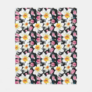 Eleganzmuster mit Narzissenblumen Fleecedecke