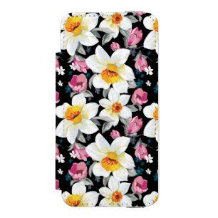 Eleganzmuster mit Narzissenblumen Incipio Watson™ iPhone 5 Geldbörsen Hülle