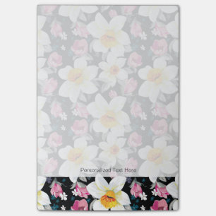 Eleganzmuster mit Narzissenblumen Post-it Klebezettel