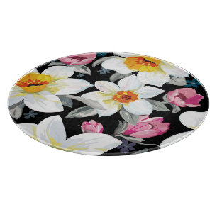 Eleganzmuster mit Narzissenblumen Schneidebrett