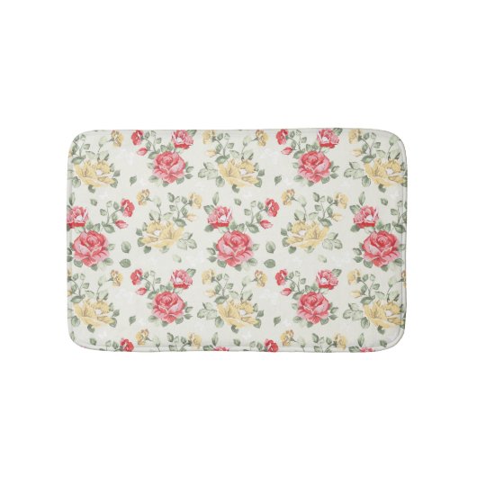 Eleganztapetenmuster der rosa Rosen Badematte (Vorderseite)