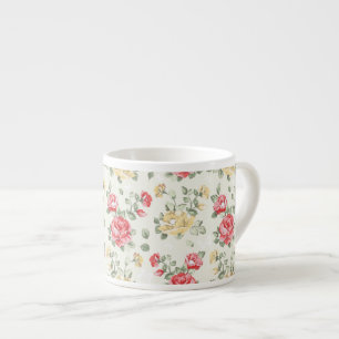 Eleganztapetenmuster der rosa Rosen Espressotasse