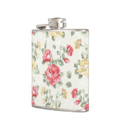 Eleganztapetenmuster der rosa Rosen Flachmann (Links)