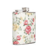 Eleganztapetenmuster der rosa Rosen Flachmann (Rechts)