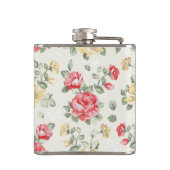 Eleganztapetenmuster der rosa Rosen Flachmann (Rückseite)