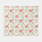 Eleganztapetenmuster der rosa Rosen Fleecedecke (Vorderseite (Horizontal))