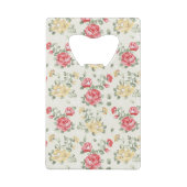 Eleganztapetenmuster der rosa Rosen Geldkarten Flaschenöffner (Rückseite)