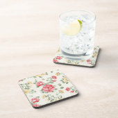 Eleganztapetenmuster der rosa Rosen Getränkeuntersetzer (Rechte Seite)