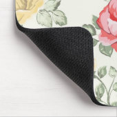 Eleganztapetenmuster der rosa Rosen Mousepad (Ecke)