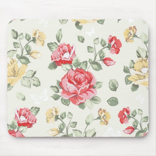 Eleganztapetenmuster der rosa Rosen Mousepad (Vorne)