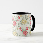 Eleganztapetenmuster der rosa Rosen Tasse (VorderseiteRechts)