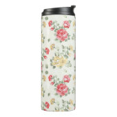 Eleganztapetenmuster der rosa Rosen Thermosbecher (Nach links gedreht)