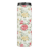 Eleganztapetenmuster der rosa Rosen Thermosbecher (Rückseite)