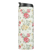 Eleganztapetenmuster der rosa Rosen Thermosbecher (Nach rechts gedreht)