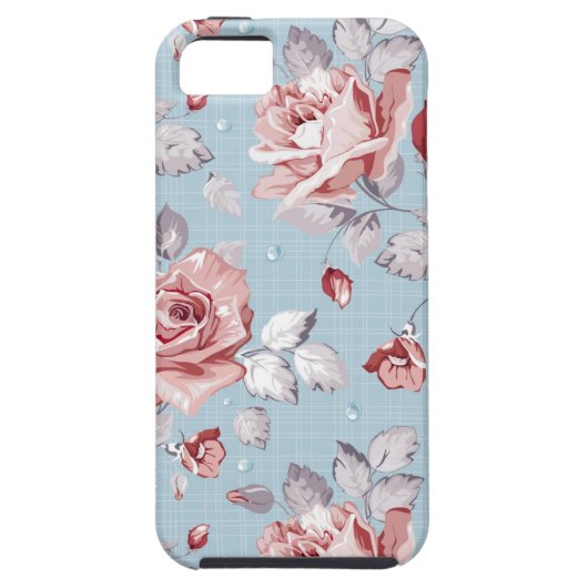 Eleganztapetenmuster von rosa Rosen 2 Case-Mate iPhone Hülle (Rückseite)