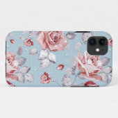 Eleganztapetenmuster von rosa Rosen 2 Case-Mate iPhone Hülle (Rückseite (Horizontal))