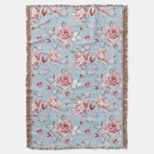 Eleganztapetenmuster von rosa Rosen 2 Decke (Vorderseite Vertikal)