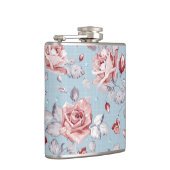 Eleganztapetenmuster von rosa Rosen 2 Flachmann (Rechts)