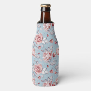 Eleganztapetenmuster von rosa Rosen 2 Flaschenkühler