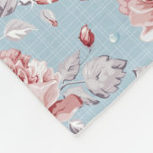 Eleganztapetenmuster von rosa Rosen 2 Fleecedecke (Ecke)