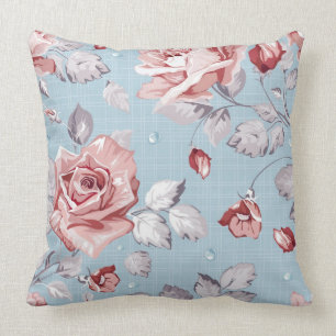 Eleganztapetenmuster von rosa Rosen 2 Kissen