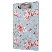 Eleganztapetenmuster von rosa Rosen 2 Klemmbrett (Links)