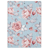 Eleganztapetenmuster von rosa Rosen 2 Klemmbrett (Rückseite)