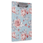 Eleganztapetenmuster von rosa Rosen 2 Klemmbrett (Rechts)