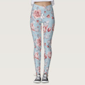 Eleganztapetenmuster von rosa Rosen 2 Leggings (Vorderseite)