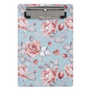 Eleganztapetenmuster von rosa Rosen 2 Mini Klemmbrett