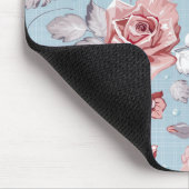 Eleganztapetenmuster von rosa Rosen 2 Mousepad (Ecke)