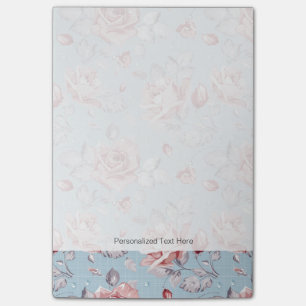 Eleganztapetenmuster von rosa Rosen 2 Post-it Klebezettel