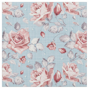 Eleganztapetenmuster von rosa Rosen 2 Stoff