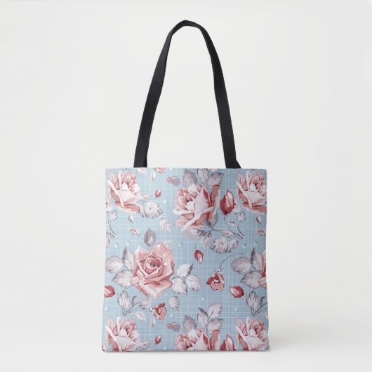 Eleganztapetenmuster von rosa Rosen 2 Tasche (Vorderseite)