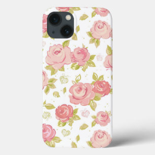 Eleganztapetenmuster von rosa Rosen 3 Case-Mate iPhone Hülle