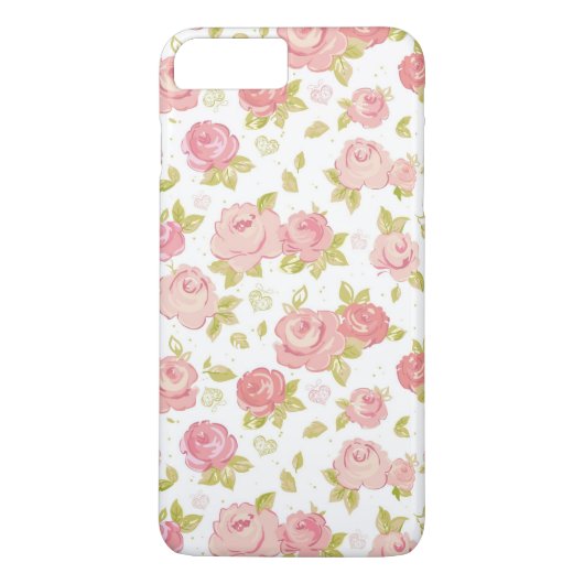 Eleganztapetenmuster von rosa Rosen 3 Case-Mate iPhone Hülle (Rückseite)