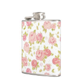 Eleganztapetenmuster von rosa Rosen 3 Flachmann (Links)