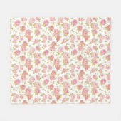 Eleganztapetenmuster von rosa Rosen 3 Fleecedecke (Vorderseite (Horizontal))