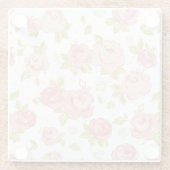 Eleganztapetenmuster von rosa Rosen 3 Glasuntersetzer (Rückseite)