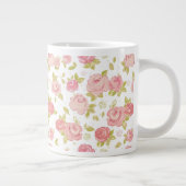 Eleganztapetenmuster von rosa Rosen 3 Jumbo-Tasse (Rechts)