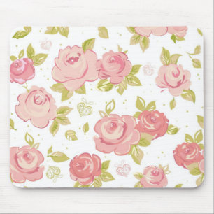 Eleganztapetenmuster von rosa Rosen 3 Mousepad