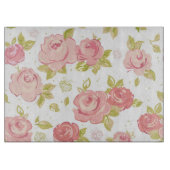 Eleganztapetenmuster von rosa Rosen 3 Schneidebrett (Vorderseite)