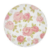 Eleganztapetenmuster von rosa Rosen 3 Schneidebrett (Vorderseite)