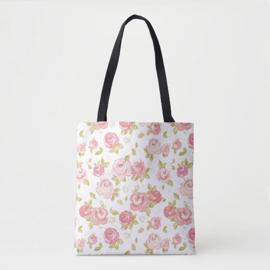 Eleganztapetenmuster von rosa Rosen 3 Tasche (Vorderseite)