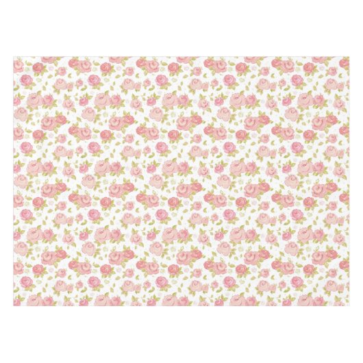 Eleganztapetenmuster von rosa Rosen 3 Tischdecke (Vorderseite (Horizontal))