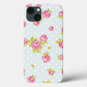 Eleganztapetenmuster von rosa Rosen 4 iPhone 13 Hülle