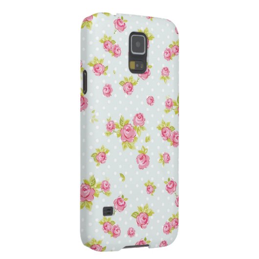 Eleganztapetenmuster von rosa Rosen 4 Case-Mate Samsung Galaxy Hülle (Rückseite/rechts)